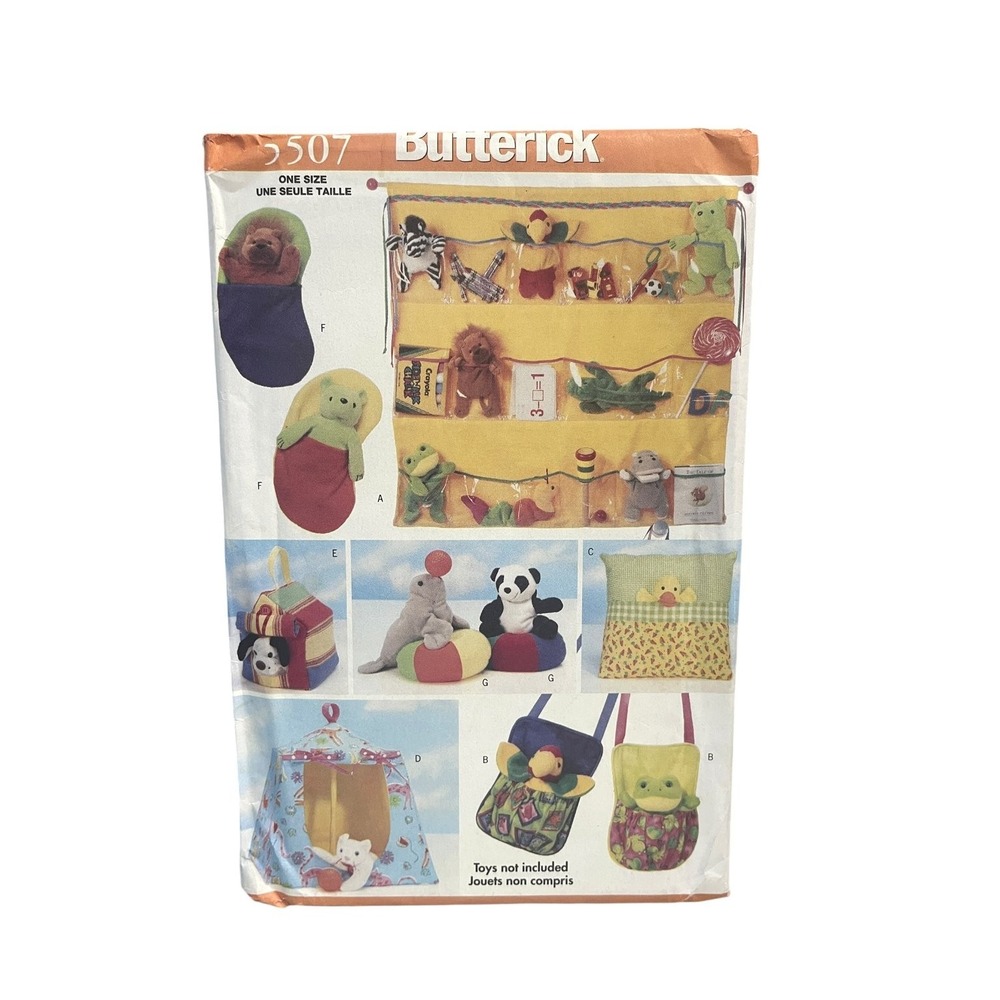 Butterick 5507 Bean Bag Animal Pals Accessories ONE SIZE Kids Crafts UNCUT